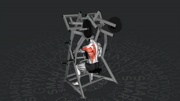 Тяга одной рукой на тренажере с поддержкой груди