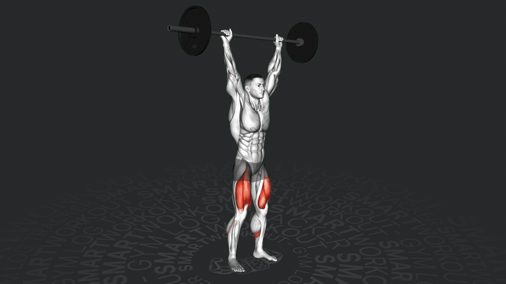 Squat avec barre au-dessus de la tête